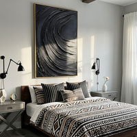 "Midnight Essential Rhythm" is a 100% hand-painted minimalist abstract created with professional oil and acrylic paints on high-quality canvas. Its black palette and visible textured strokes give every piece authentic handmade variation and tactile depth.
