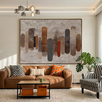 "Earthy Rhythm" – Modern Heavy Impasto Abstract | 3D Neutral & Terracotta Palette Knife Painting | Luxury Horizontal Wall Art #AB 494