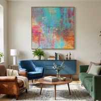 "Verdant Atmospheric Flow" is a 100% hand-painted abstract artwork created with professional oil and acrylic paints on high-quality canvas. Its green & orange palette and visible textured strokes give every piece authentic handmade variation and tactile depth.