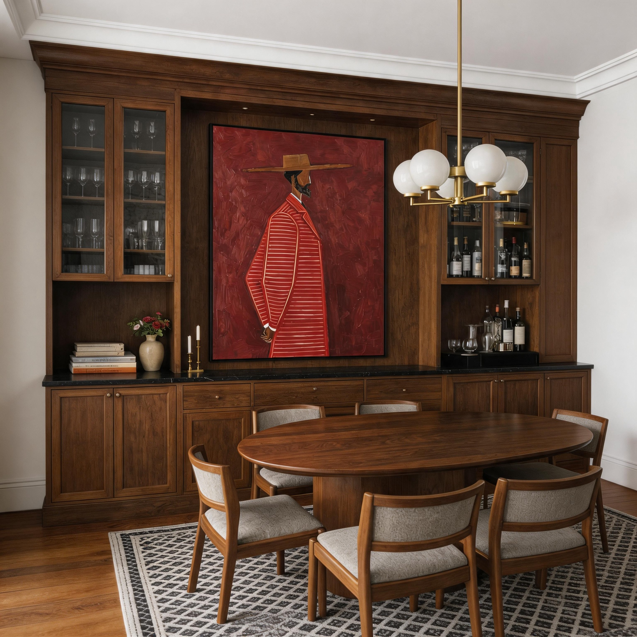 "URBAN HARMONY" – 3D Sculptural Heavy Impasto Modern Dandy | Avant-Garde Style Masculine Profile Wall Art #PE495