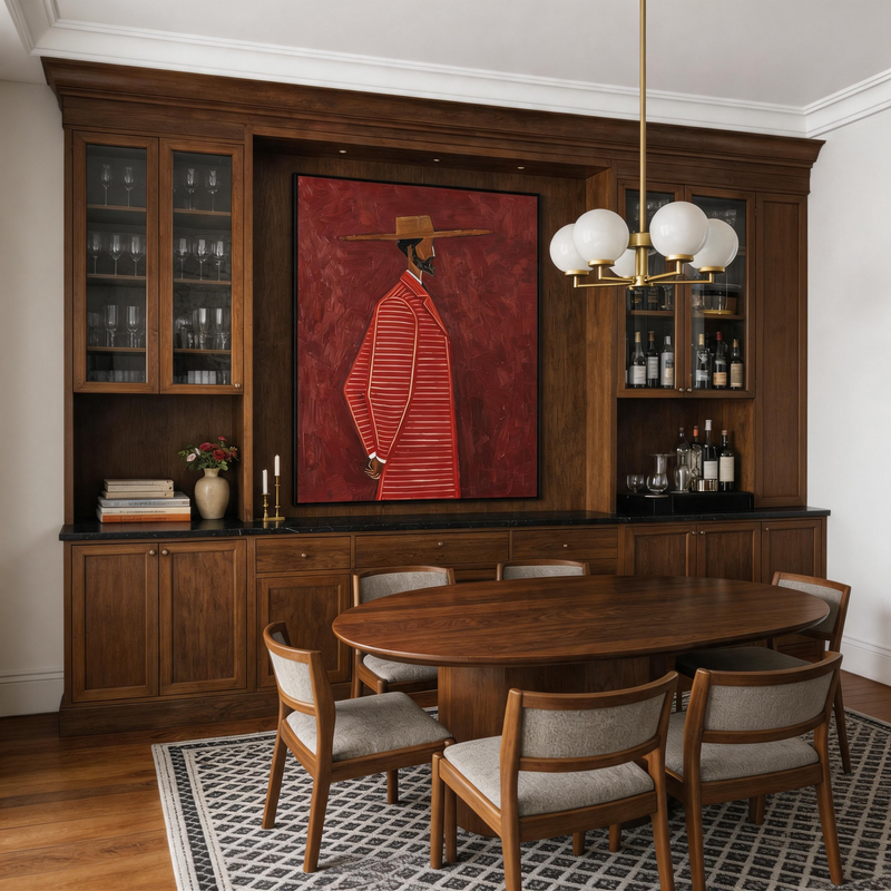 "URBAN HARMONY" – 3D Sculptural Heavy Impasto Modern Dandy | Avant-Garde Style Masculine Profile Wall Art #PE495