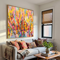 "Blush Modern Reverie" is a 100% hand-painted abstract artwork created with professional oil and acrylic paints on high-quality canvas. Its pink & red palette and visible textured strokes give every piece authentic handmade variation and tactile depth.