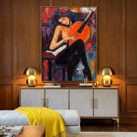 "MELODIC PASSION" – 3D Sculptural Heavy Impasto Musical Figural | Modern Vibrant Style Soul- Stirring Expressionist Wall Art #PE496