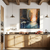 "Sand Mountain Passage" is a 100% hand-painted landscape painting created with professional oil and acrylic paints on high-quality canvas. Its beige & black palette and visible textured strokes give every piece authentic handmade variation and tactile depth.