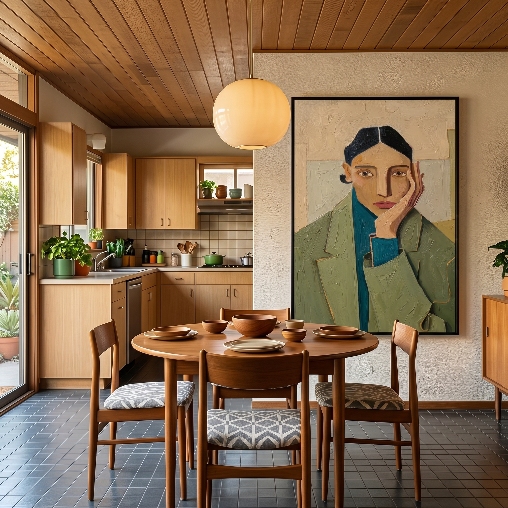 "SILENT MUSE" – 3D Sculptural Heavy Impasto Modern Portrait | Nordic Sage Style Healing Figurative Wall Art #PE497