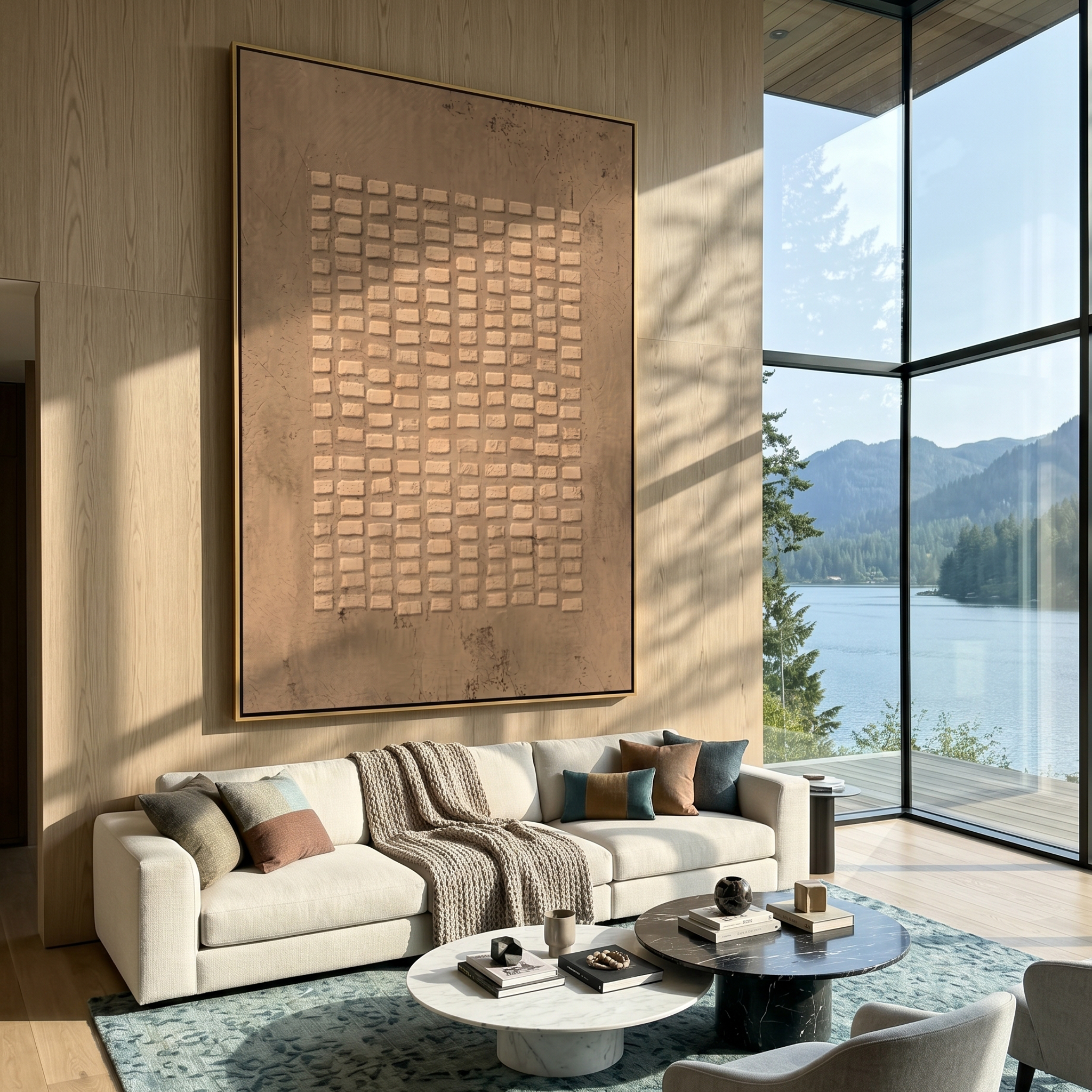 "Structured Organic Texture" – Expressive Sculptural Abstract Art | 3D Layered Taupe & Cream Canvas | Luxury Vertical Wall Art #WS 255