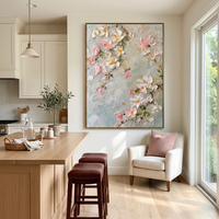 "Spring Whispers" – 3D Sculptural Heavy Impasto Cherry Blossom | Modern Creamy Style Healing Floral Wall Art#FL319
