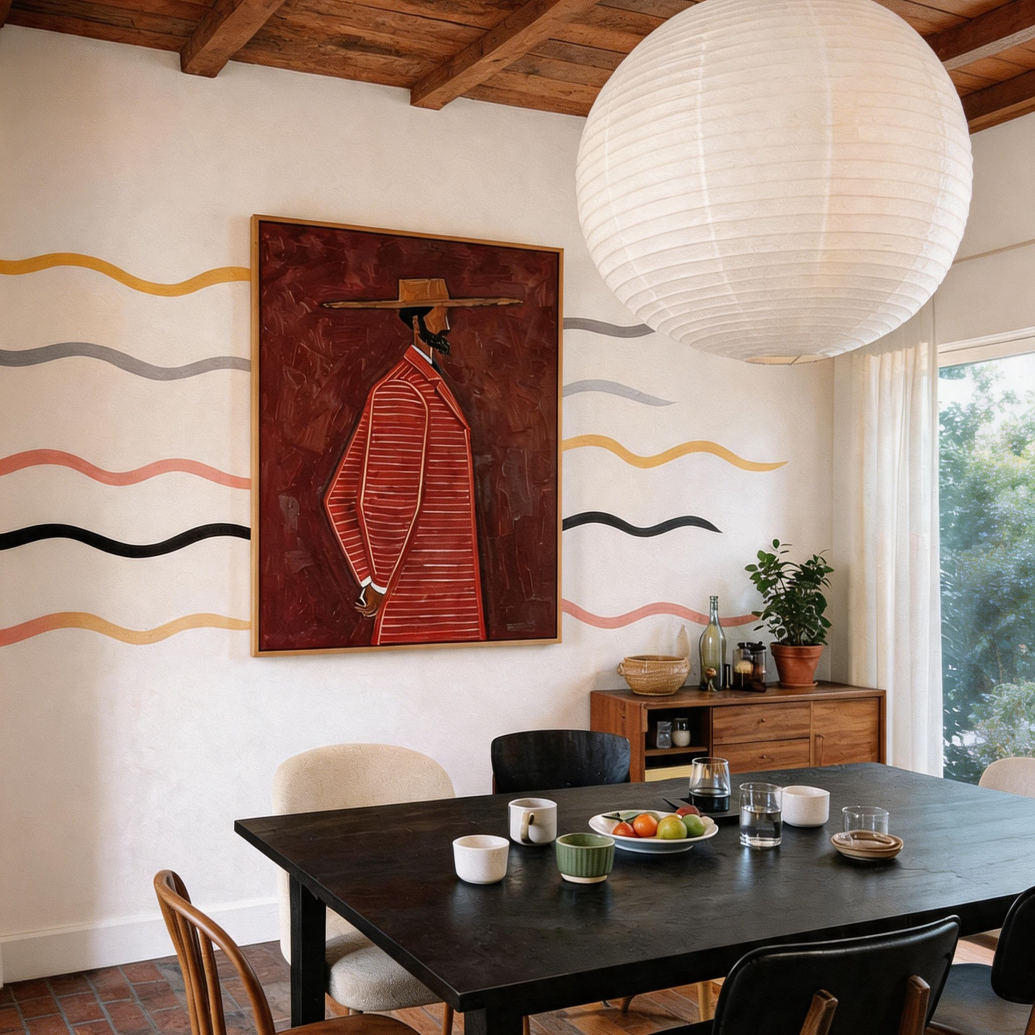 "URBAN HARMONY" – 3D Sculptural Heavy Impasto Modern Dandy | Avant-Garde Style Masculine Profile Wall Art #PE495
