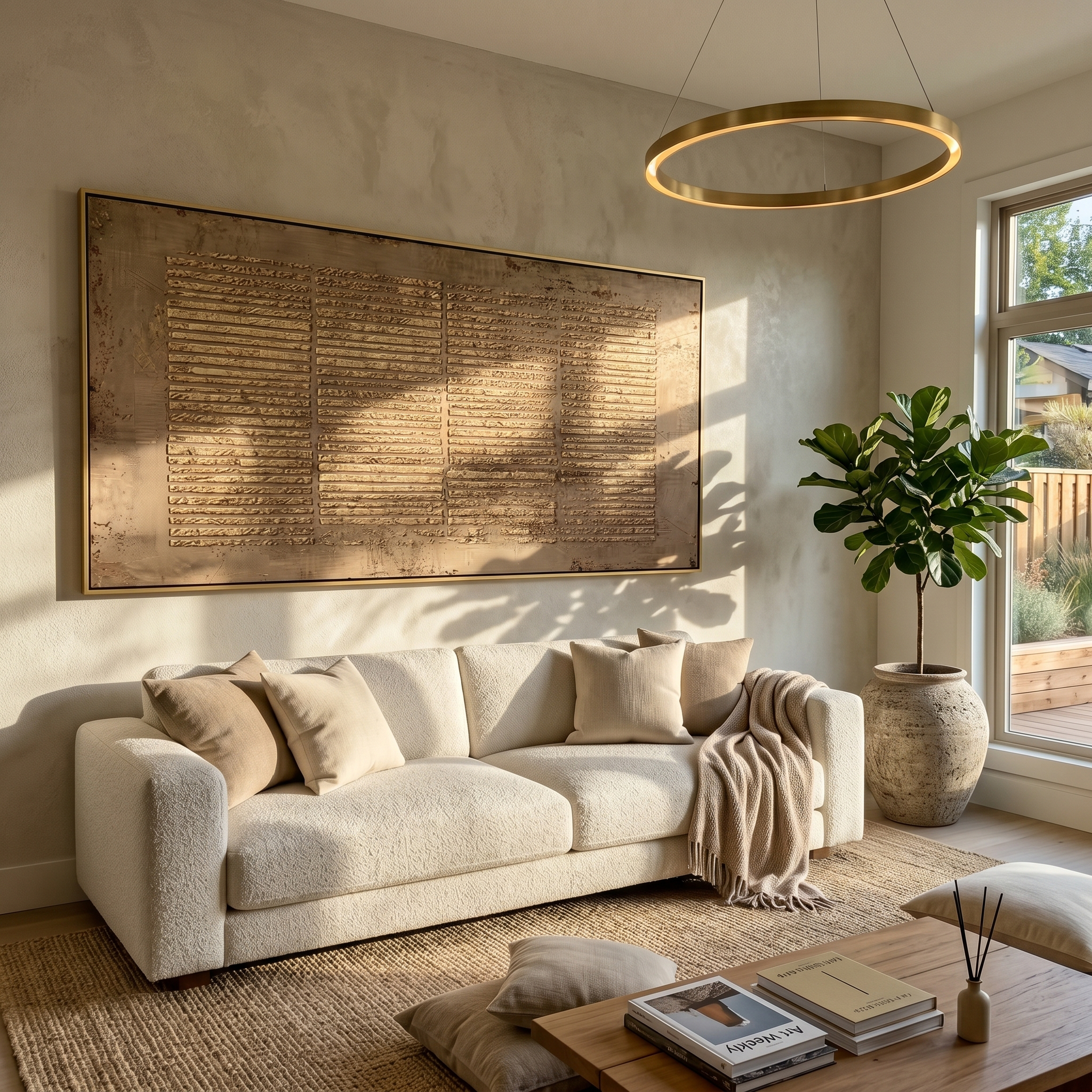 "Earthy Gilded Rhythm" – Expressive Sculptural Abstract Art | 3D Layered Bronze & Gold Canvas | Luxury Horizontal Wall Art #WS 251
