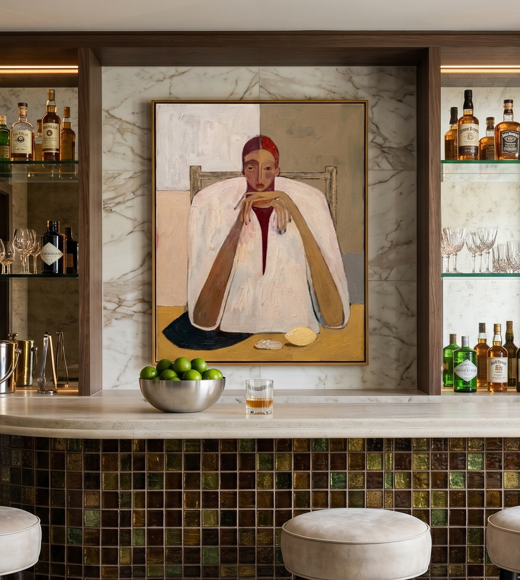 "ETERNAL POISE" – 3D Sculptural Heavy Impasto Modern Figural | Minimalist Earthy Style Soul-Healing Portrait Wall Art #PE494