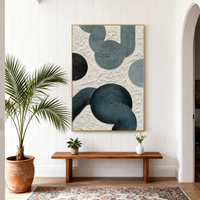 "Infinite Spiral" – Minimalist Prussian Blue 3D Geometric Relief | Modern Japandi Style Textured Gallery Art #PT 126