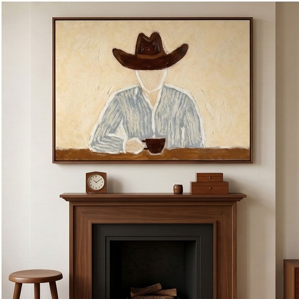 "Morning Solitude" - Modern Heavy Impasto Abstract Artwork | Beige Palette Knife Painting | Luxury Horizontal Wall Art #PT 2592