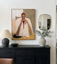 "ETERNAL POISE" – 3D Sculptural Heavy Impasto Modern Figural | Minimalist Earthy Style Soul-Healing Portrait Wall Art #PE494
