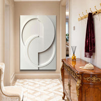 "Ivory Silent Form" is a 100% hand-painted minimalist abstract created with professional oil and acrylic paints on high-quality canvas. Its white palette and visible textured strokes give every piece authentic handmade variation and tactile depth.