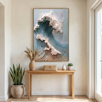 "The Great Surge" – 3D Sculptural Heavy Impasto Wave Painting | Luxury Coastal Mansion Statement Wall Art#PT 140
