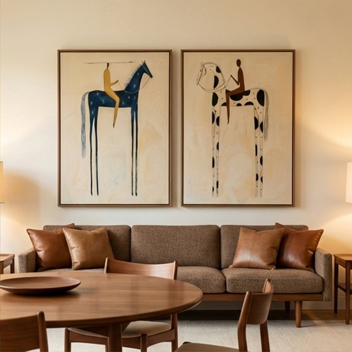 "Twin Nocturnes" - Modern Heavy Impasto Abstract Artwork | Golden Palette Knife Painting | Luxury Two-Panel Vertical Wall Art #PT 2598