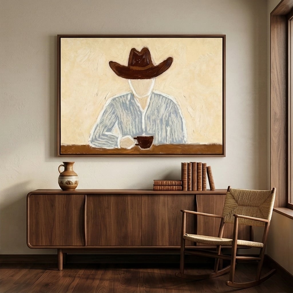 "Morning Solitude" - Modern Heavy Impasto Abstract Artwork | Beige Palette Knife Painting | Luxury Horizontal Wall Art #PT 2592