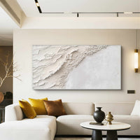 "Ivory Sailor's View" is a 100% hand-painted seascape created with professional oil and acrylic paints on high-quality canvas. Its white palette and visible textured strokes give every piece authentic handmade variation and tactile depth.