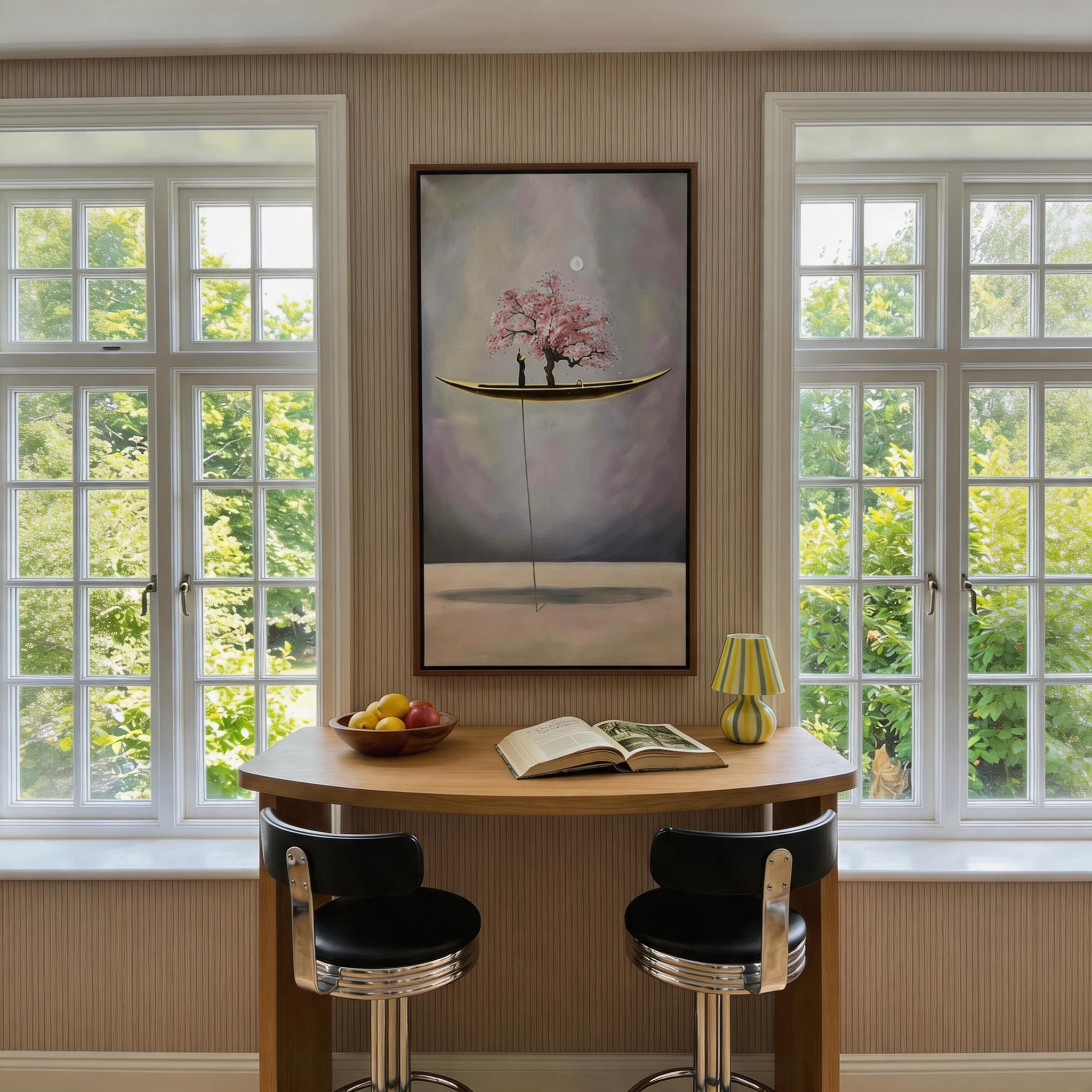 "AERIAL BLOOM" – 3D Sculptural Heavy Impasto Cherry Blossom | Modern Zen Style Healing Surreal Wall Art #AB941