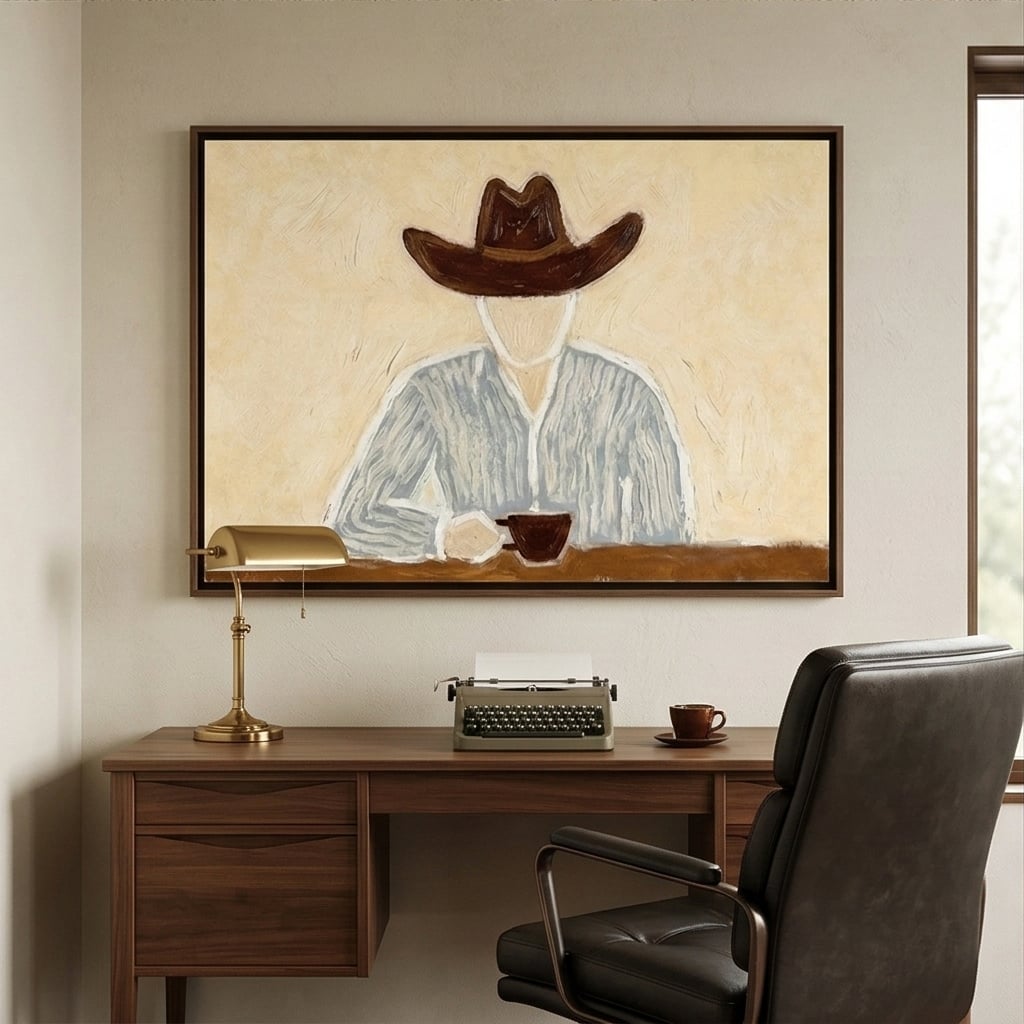 "Morning Solitude" - Modern Heavy Impasto Abstract Artwork | Beige Palette Knife Painting | Luxury Horizontal Wall Art #PT 2592