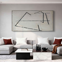 "Midnight Measured Stillness" is a 100% hand-painted minimalist abstract created with professional oil and acrylic paints on high-quality canvas. Its black & white palette and visible textured strokes give every piece authentic handmade variation and tactile depth.