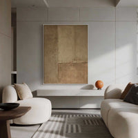 "Dark Brown Plaster" - Minimal Wabi-Sabi Abstract Painting | Brown Textured Canvas Art | Luxury Vertical Wall Art #WS 085