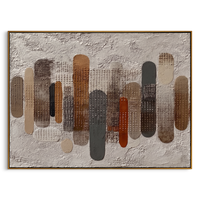 "Earthy Rhythm" – Modern Heavy Impasto Abstract | 3D Neutral & Terracotta Palette Knife Painting | Luxury Horizontal Wall Art #AB 494