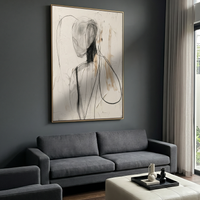 "Sand Poised Presence" is a 100% hand-painted figurative artwork created with professional oil and acrylic paints on high-quality canvas. Its beige & black palette and visible textured strokes give every piece authentic handmade variation and tactile depth.