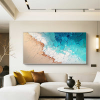 "Azure Sailor's View" - Textured Seascape Art | 3D Blue & White Impasto Canvas Painting | Luxury Canvas Wall Art #PT 035