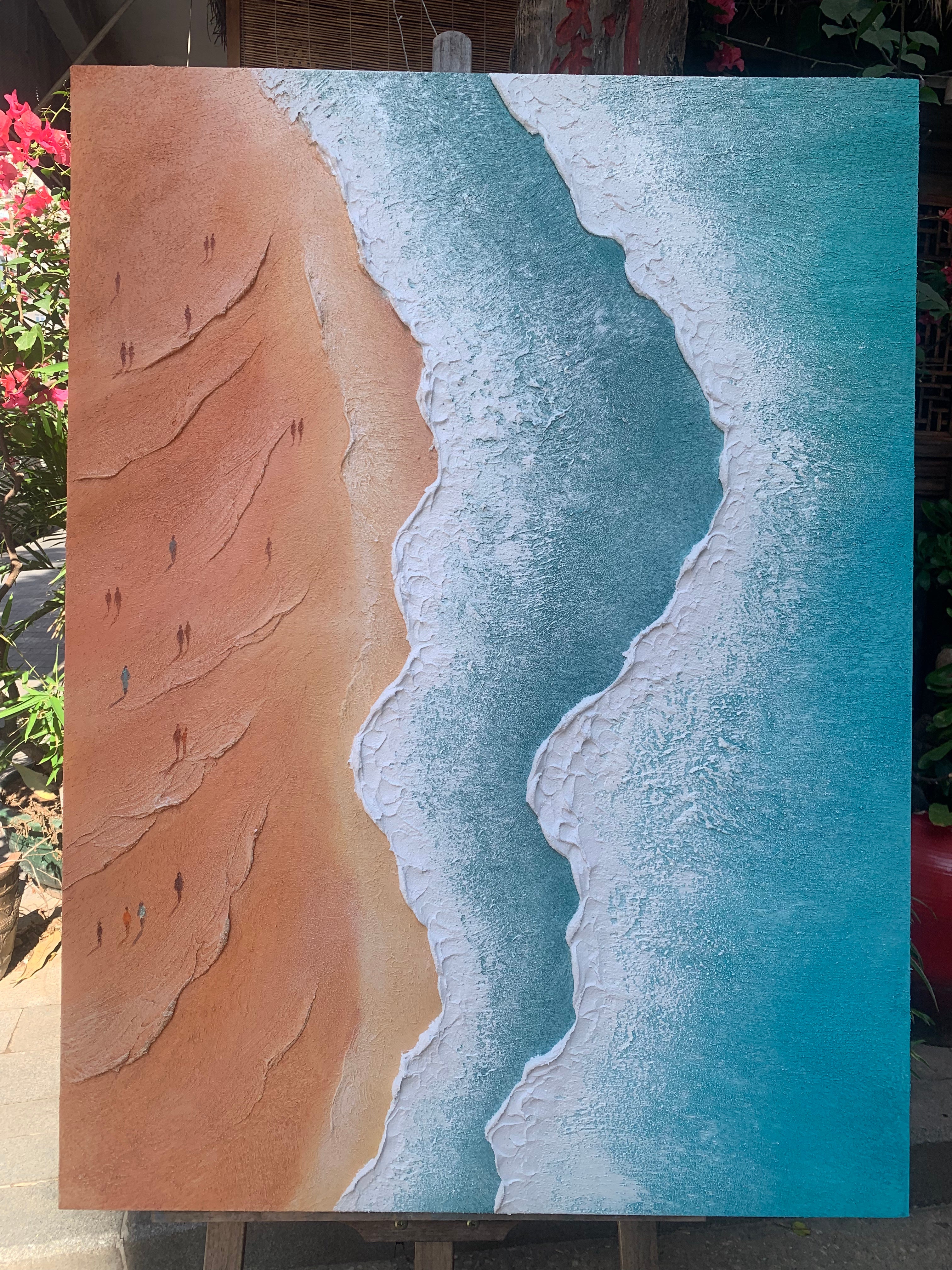 Golden Shoreline|Plaster & Texture Art #PT 127