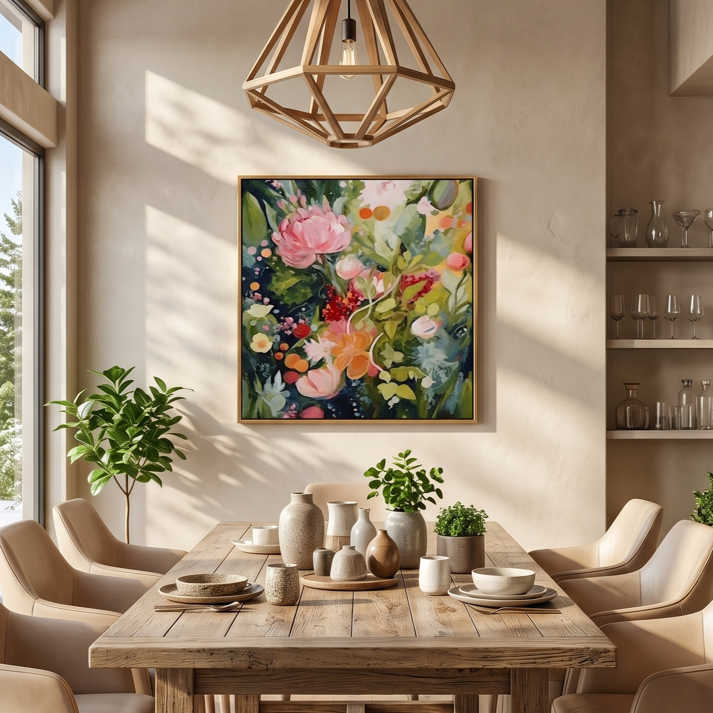 "Lush Secret Grove" – Romantic Expressionist Floral Oil Painting | Vintage French Forest-Style Statement Wall Art#FL301