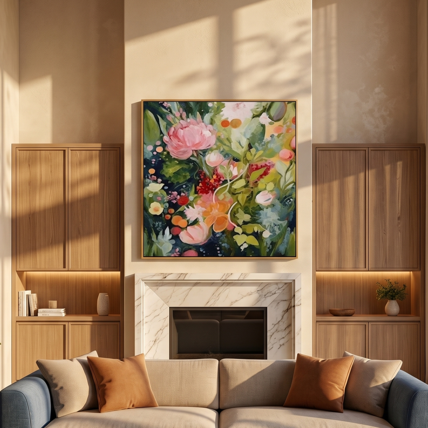 "Lush Secret Grove" – Romantic Expressionist Floral Oil Painting | Vintage French Forest-Style Statement Wall Art#FL301