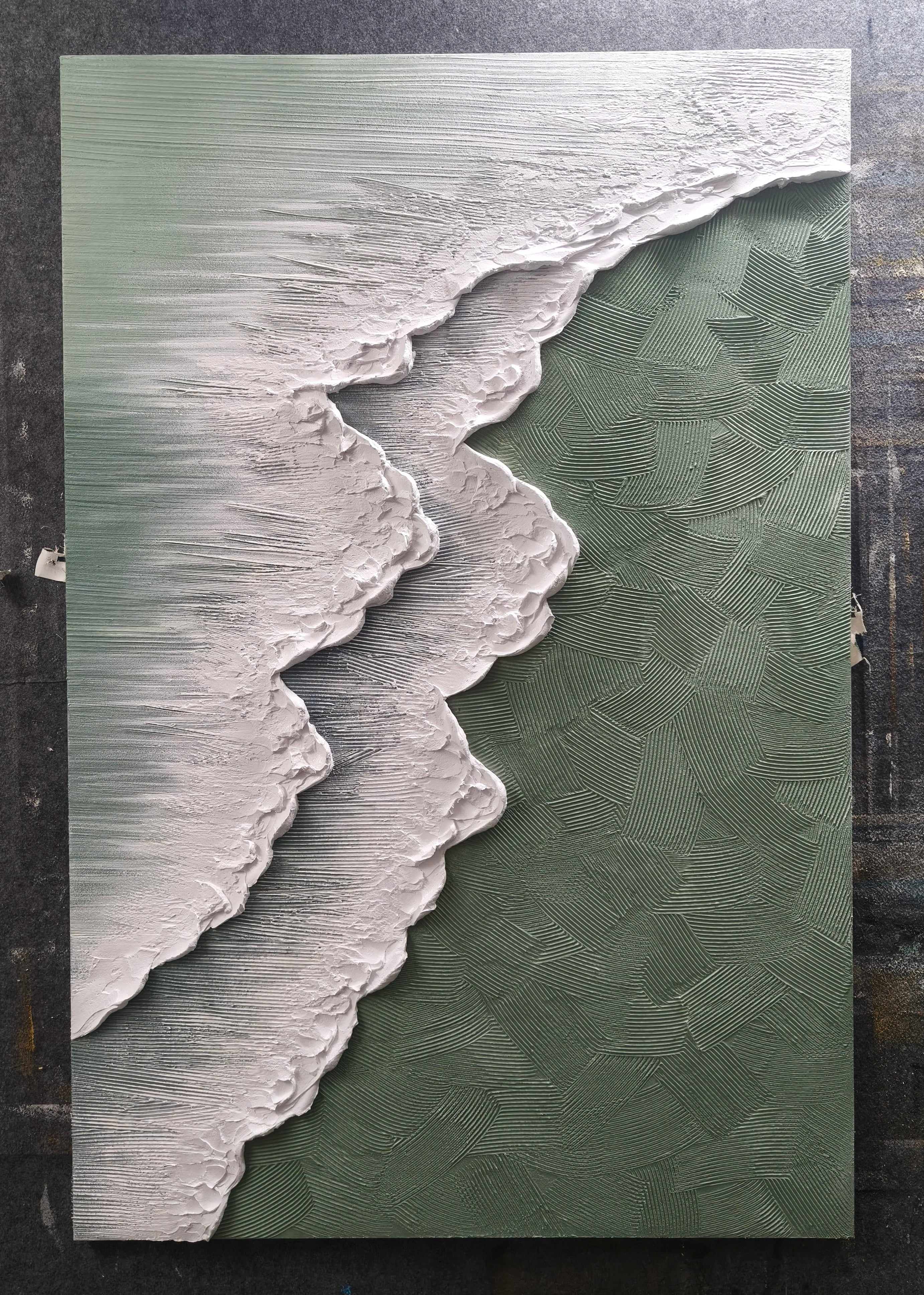 Sage Shoreline|Plaster & Texture Art #PT 139