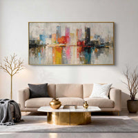 "Sand Meadow Horizon" is a 100% hand-painted landscape painting created with professional oil and acrylic paints on high-quality canvas. Its beige & black palette and visible textured strokes give every piece authentic handmade variation and tactile depth.