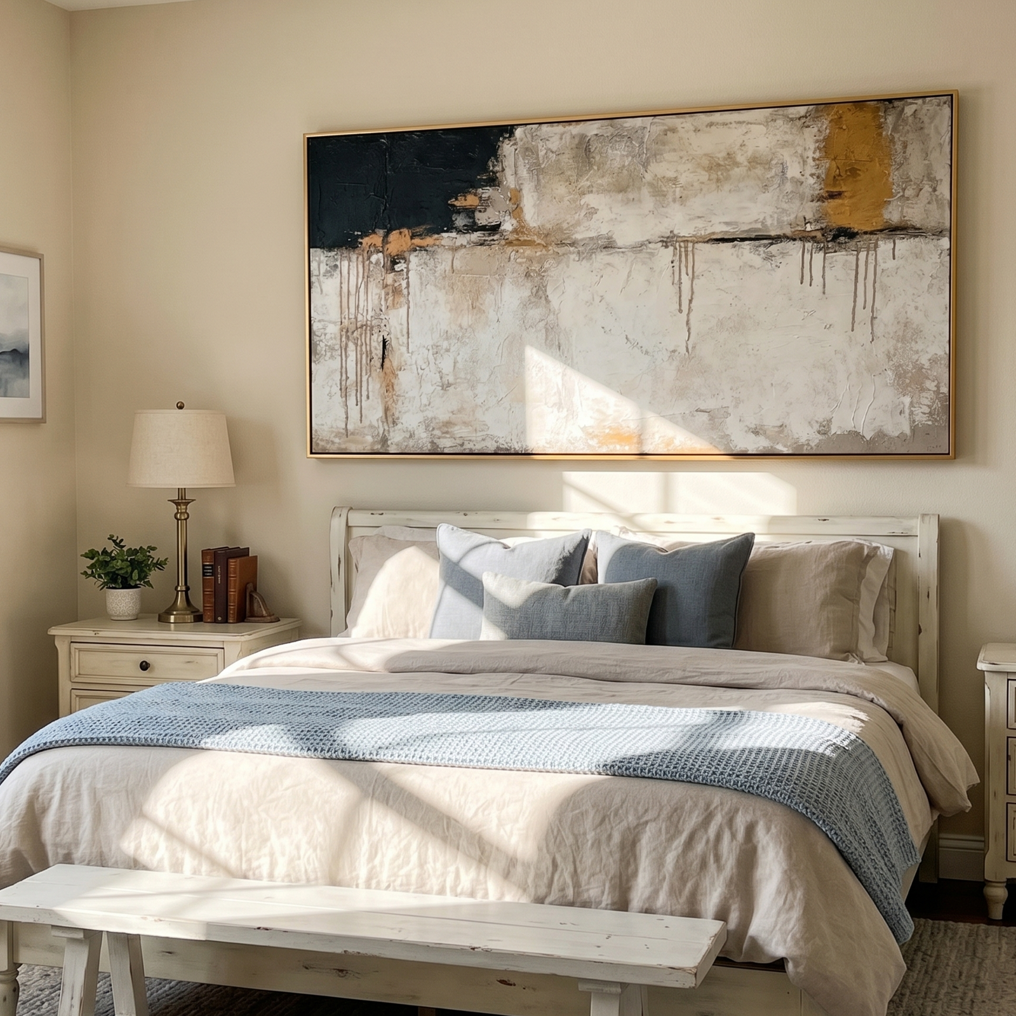 "Echo of the Plains" – Modern Industrial Heavy Impasto Abstract | Minimalist Wabi-Sabi Black & Gray Horizontal Art #WS 238