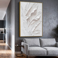 "Ivory Balanced Silence" is a 100% hand-painted minimalist abstract created with professional oil and acrylic paints on high-quality canvas. Its white palette and visible textured strokes give every piece authentic handmade variation and tactile depth.