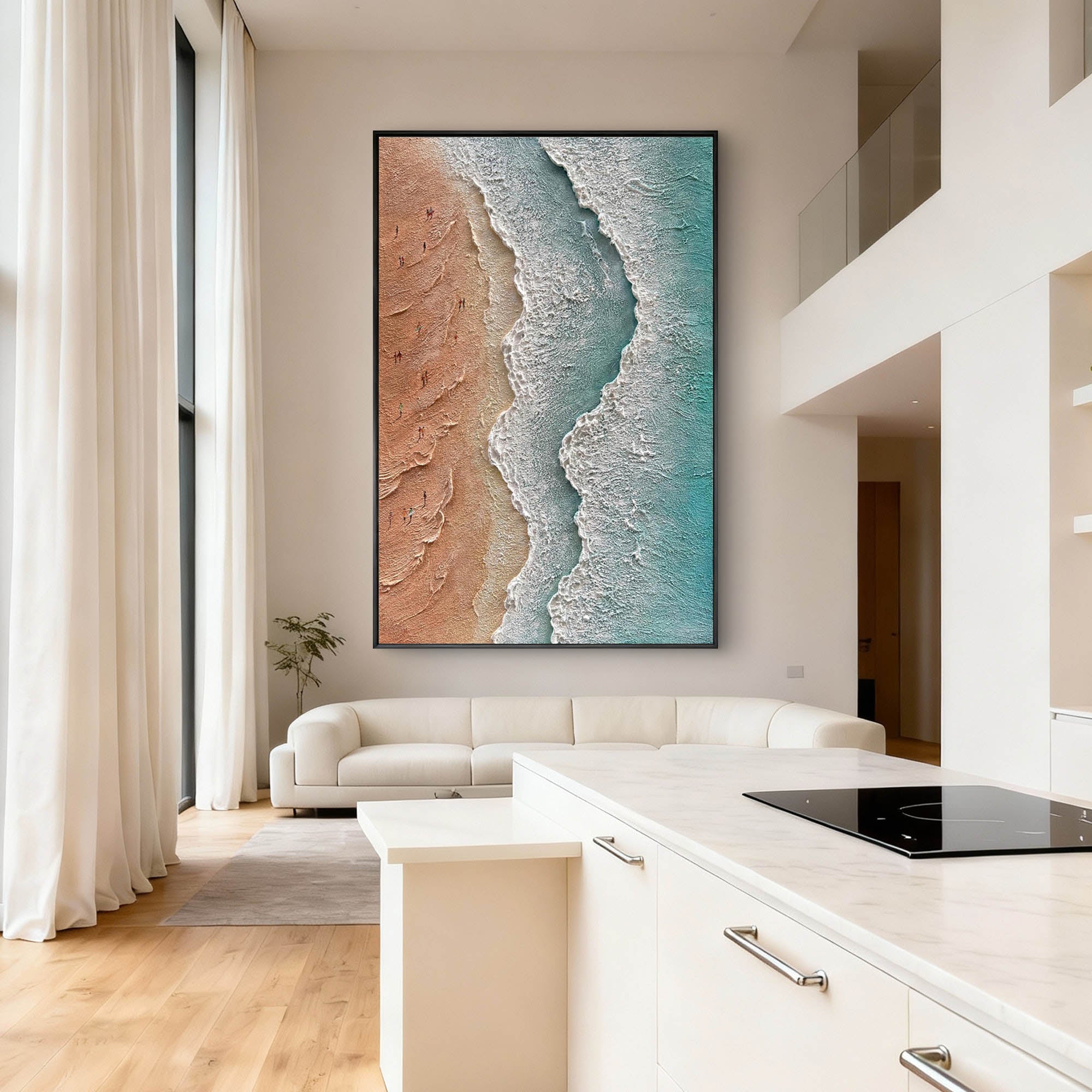 Golden Shoreline|Plaster & Texture Art #PT 127