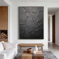 "Midnight Subtle Passage" is a 100% hand-painted minimalist abstract created with professional oil and acrylic paints on high-quality canvas. Its black palette and visible textured strokes give every piece authentic handmade variation and tactile depth.
