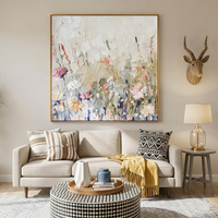 "Secret Bloom" – Modern Heavy Impasto Floral | 3D Hand-Painted Textured Wildflowers | Elegant Morandi Palette Wall Decor #PT534