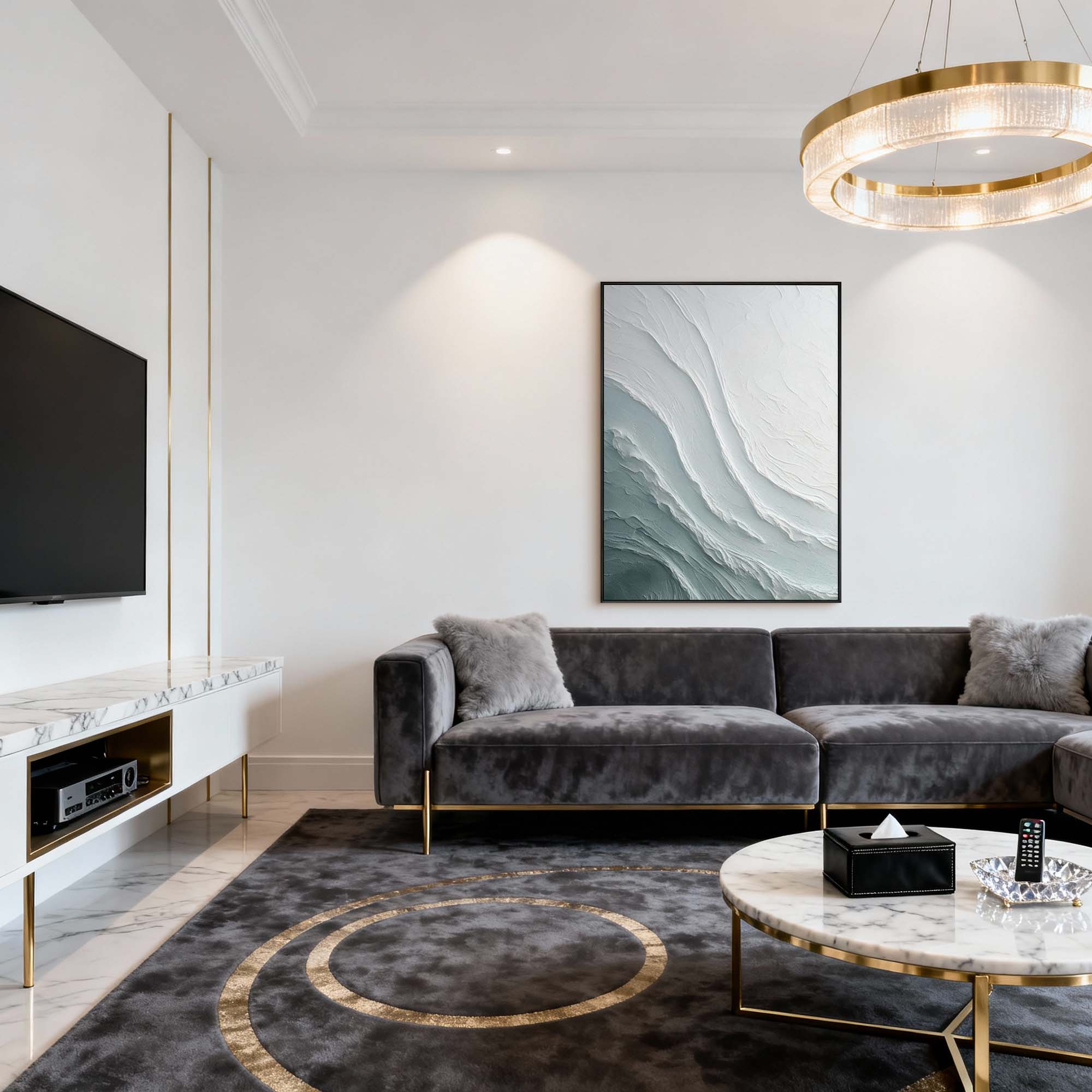 Teal Tides|Plaster & Texture Art #PT410