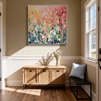 "Candy Symphony" – Vibrant Mosaic Impasto Abstract Oil Painting | Modern Dopamine Style Textured Wall Art #PT412