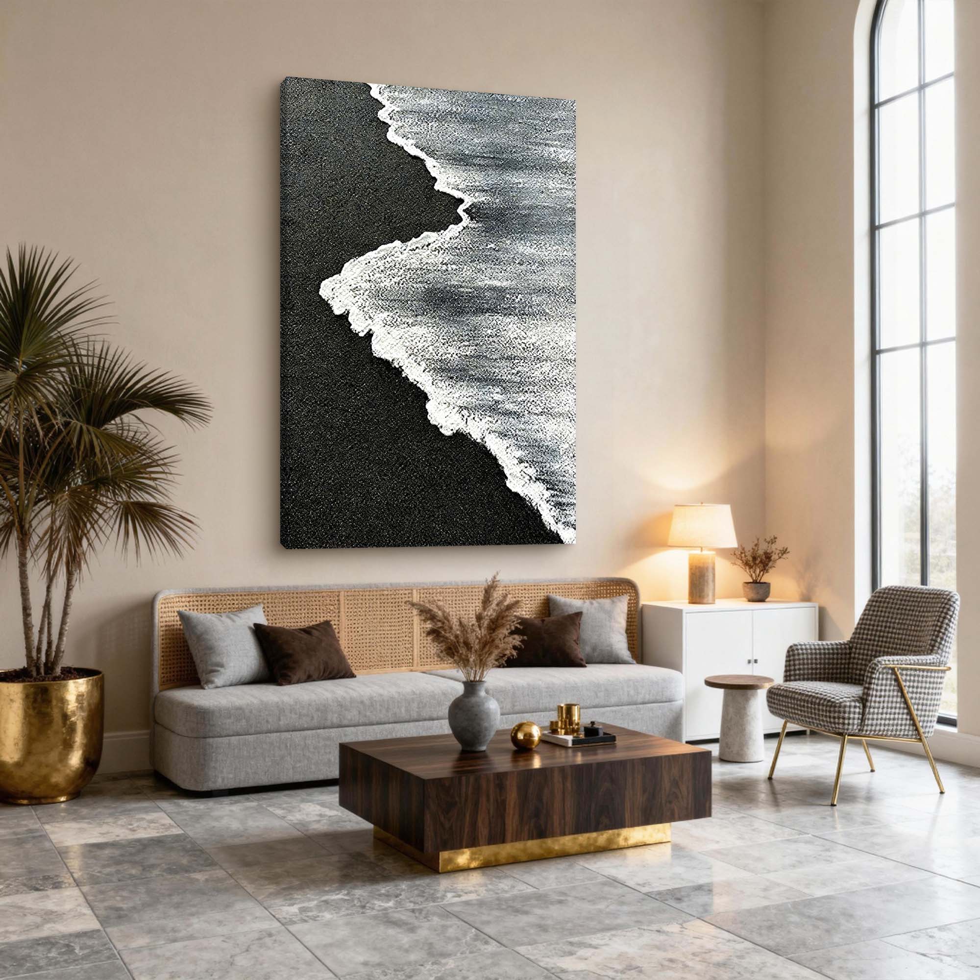 Hand-Made Zen Plaster Art #PT 418 - 3D Ripple Textured Wall Art