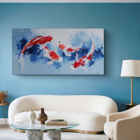 "Azure Untamed Grace" is a 100% hand-painted animal-inspired artwork created with professional oil and acrylic paints on high-quality canvas. Its blue & red palette and visible textured strokes give every piece authentic handmade variation and tactile depth.
