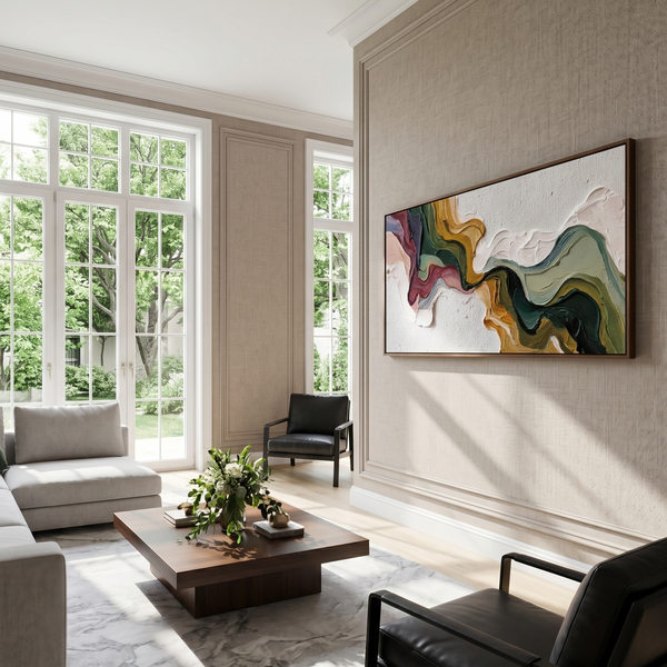 "Earth’s Melodic Flow" — 3D Plaster & Texture Art #PT548