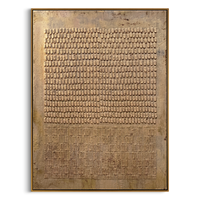"Tactile Rhythm in Metallic Earth Tones" – Minimalist Textured Abstract Artwork | Warm Gold Impasto Wall Decor | Contemporary Vertical Statement Piece #WS 256