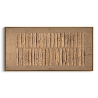 "Tactile Linear Rhythm" – Modern Heavy Impasto Abstract Art | 3D Taupe & Beige Palette Knife Painting | Luxury Horizontal Wall Art #WS 250