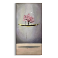"AERIAL BLOOM" – 3D Sculptural Heavy Impasto Cherry Blossom | Modern Zen Style Healing Surreal Wall Art #AB941