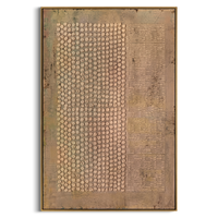 "Dots & Lines Neutral Relief" – Modern Heavy Impasto Abstract Art | 3D Taupe & Beige Palette Knife Painting | Luxury Vertical Wall Art #WS 254