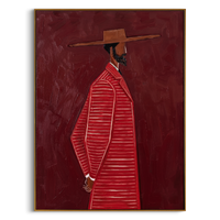 "URBAN HARMONY" – 3D Sculptural Heavy Impasto Modern Dandy | Avant-Garde Style Masculine Profile Wall Art #PE495