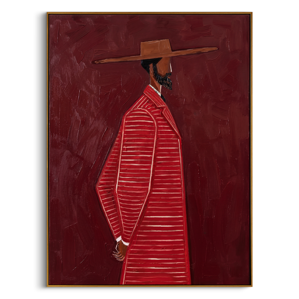"URBAN HARMONY" – 3D Sculptural Heavy Impasto Modern Dandy | Avant-Garde Style Masculine Profile Wall Art #PE495